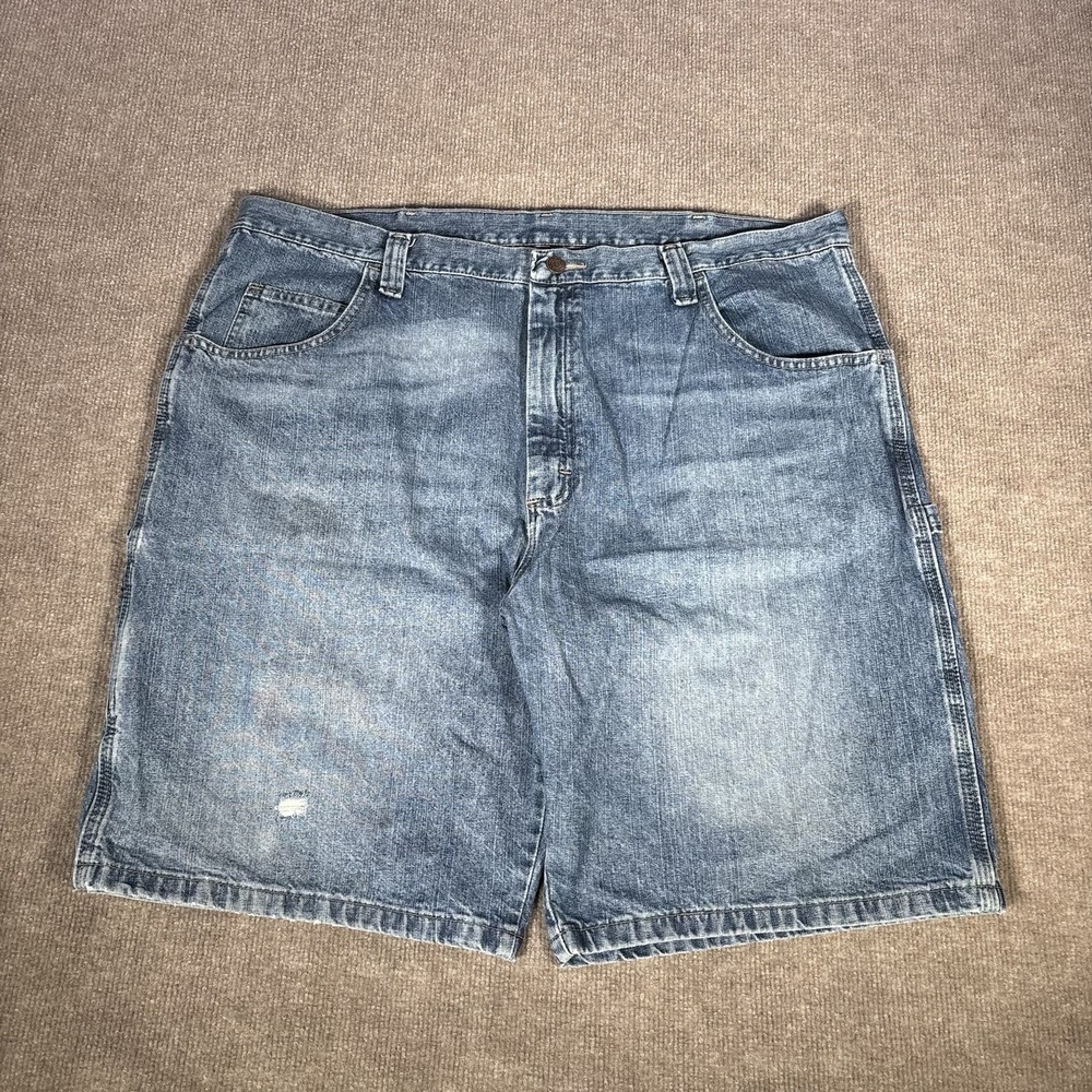Wrangler Jean Shorts Mens 42 Relaxed Blue Denim Carpenter Baggy Skater Workwear